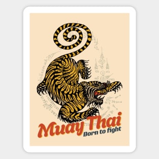 Vintage Muay Thai Tiger Tattoo Magnet